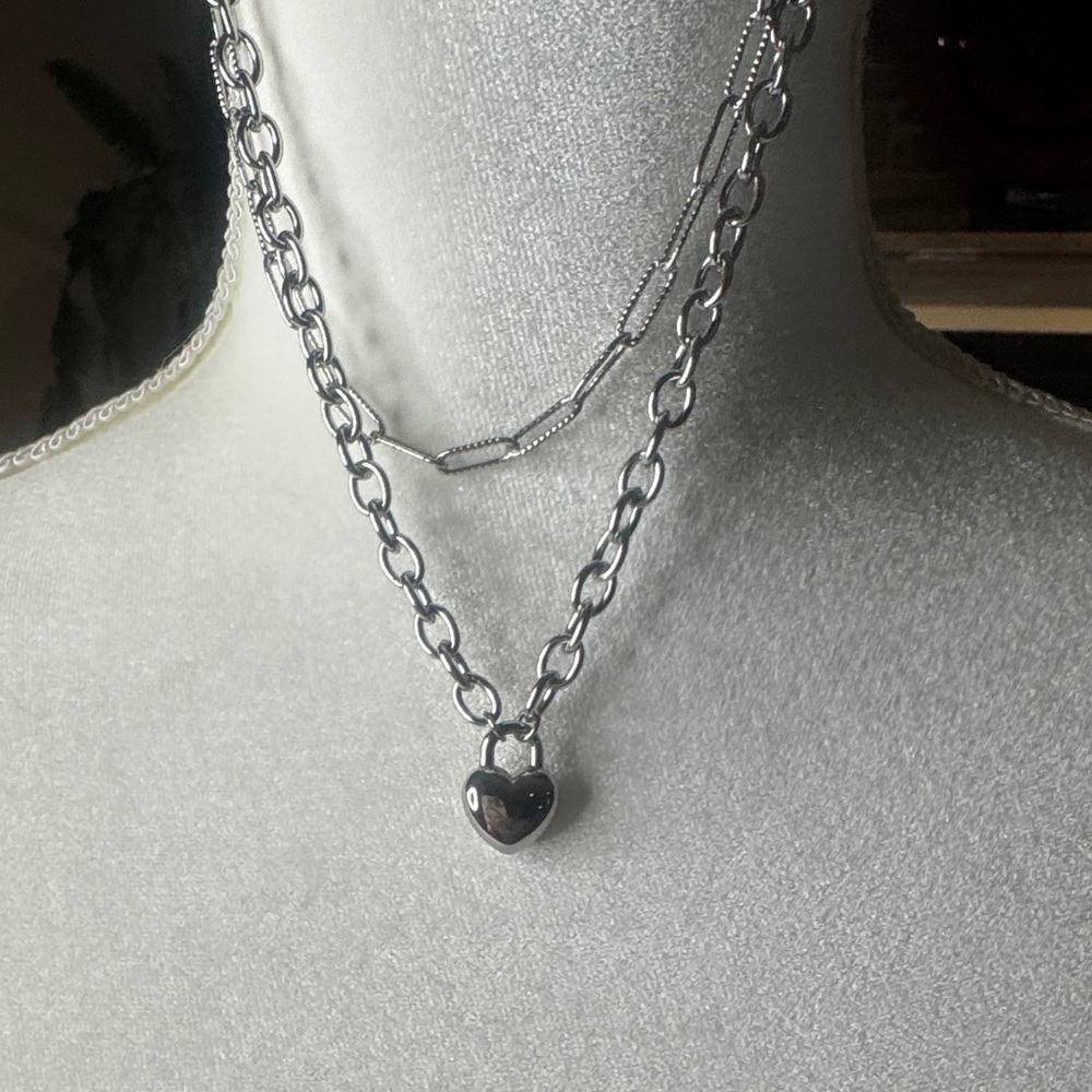 Silver Heart Pendant Necklace